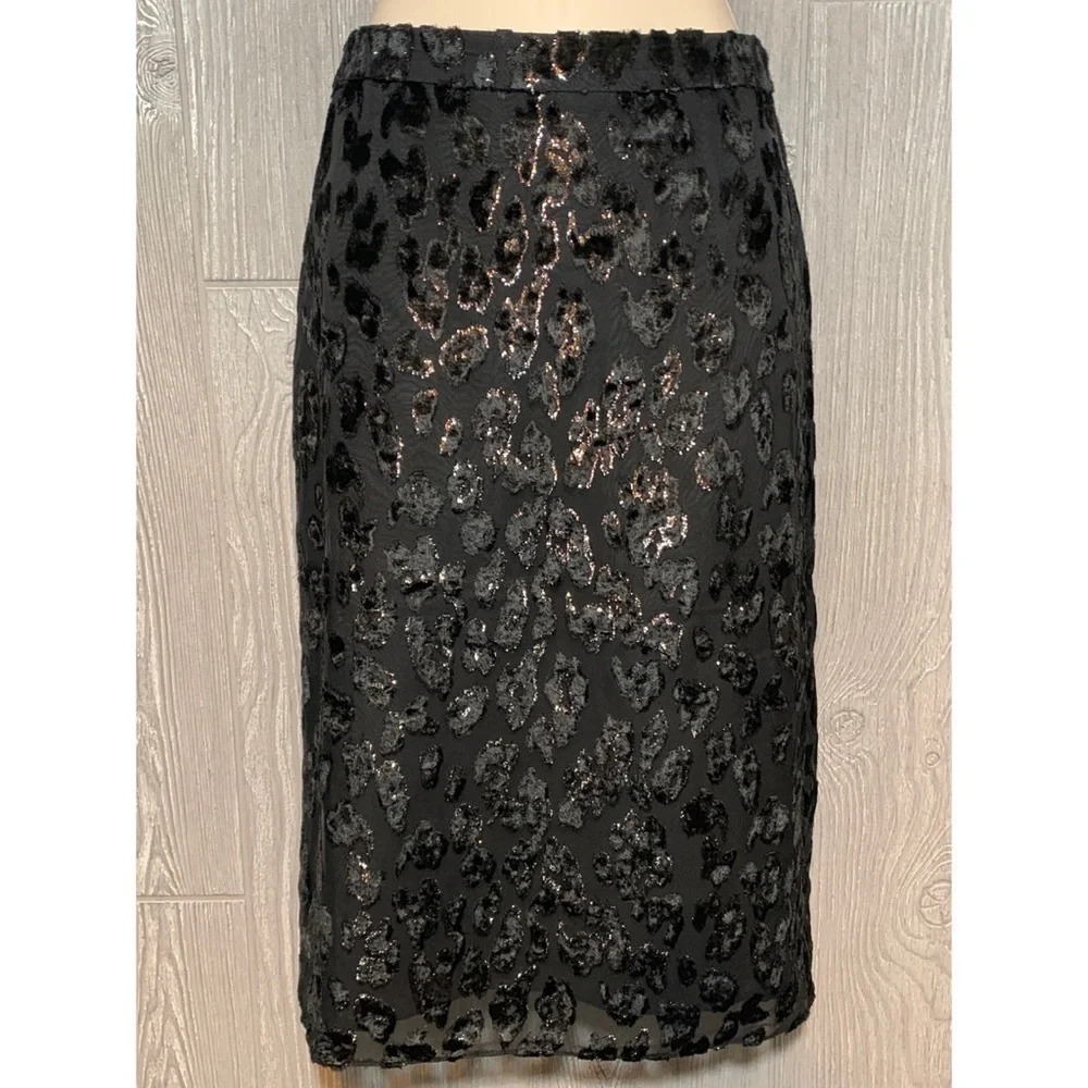 J. Crew Burnout Velvet Leopard Skirt 00 NWT $168 - Picture 2 of 5
